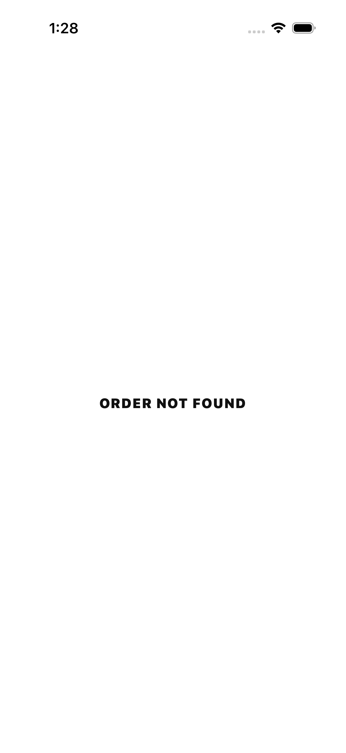 Monochrome order detail screen