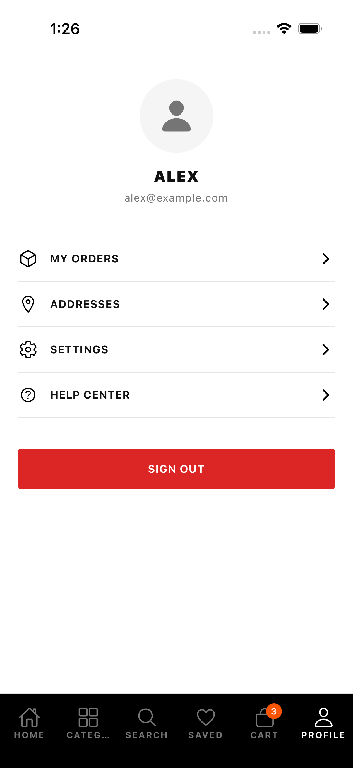 Monochrome profile screen